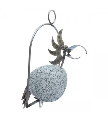 Steinvogel SV Papagei ca. 35cm zum Hängen aus Granit und Edelstahl Original Gebrüder Lomprich