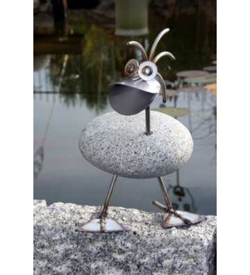 Ente ca. 32cm hoch aus Granit und Edelstahl Original Gebrüder Lomprich