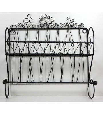 Wandregal mit Küchenrollenhalter ca. 33cm hoch aus Eisen antikfarben im Landhauslook