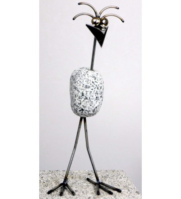 Steinvogel SV mini 1 ca. 30cm hoch aus Granit und Edelstahl