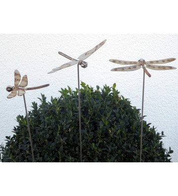 Gartenstecker Libelle aus Edelstahl am Stab ca.75 cm