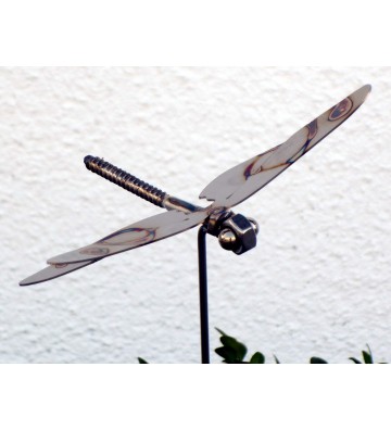 Gartenstecker Libelle aus Edelstahl am Stab ca.75 cm