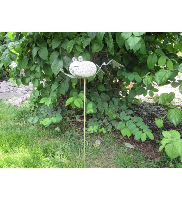 Gartenstecker Frosch ca. 70cm lang aus Granit und Edelstahl