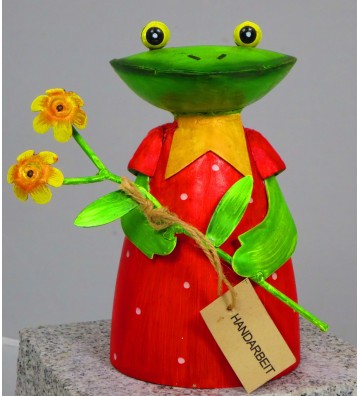 6-er SET: Zaunhocker "Froschdame" aus Metall ca. 20 cm hoch