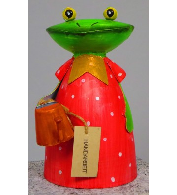 6-er SET: Zaunhocker "Froschdame" aus Metall ca. 20 cm hoch