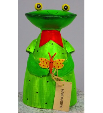 6-er SET: Zaunhocker "Froschdame" aus Metall ca. 20 cm hoch