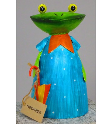 6-er SET: Zaunhocker "Froschdame" aus Metall ca. 20 cm hoch