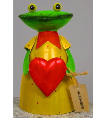 6-er SET: Zaunhocker "Froschdame" aus Metall ca. 20 cm hoch