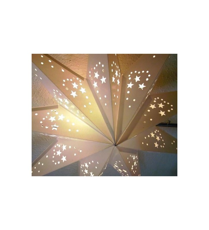 Leuchtstern Babay Mirissa weis 9 Zacken 40 cm mit Magnetverschluss