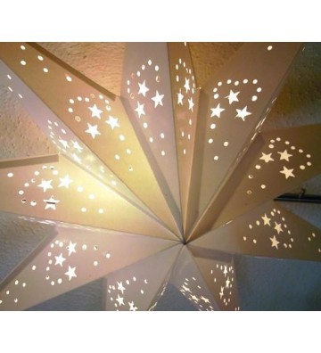 Leuchtstern Mirissa weis 9 Zacken mit Magnetverschluss