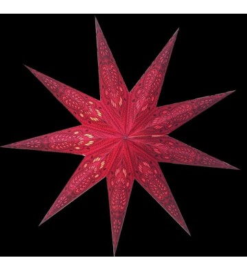 Leuchtstern Ganesha rot 60 cm 9 Zacken mit Magnetverschluss