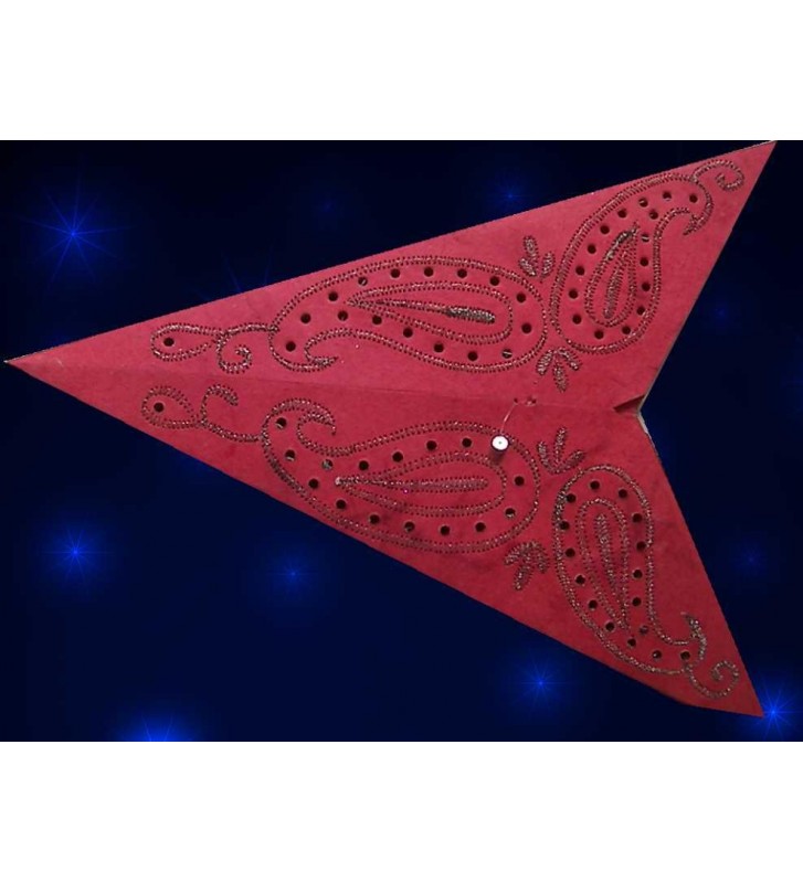 Leuchtstern Anati Batik rot 5 Zacken 60 cm mit Magnetverschluss