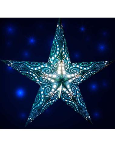 Leuchtstern Mandala türkis/glitter 5 Zacken ca. 60 cm mit Magnetverschluss Leuchtstern Mandala türkis/glitter 5 Zacken ca. 60 cm mit Magnetverschluss