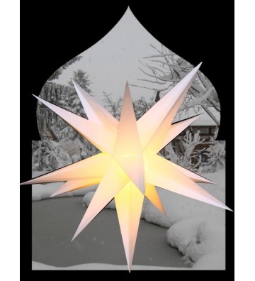 Leuchtstern für Außen XL weiß ca. 55 cm, 15 Zacken,  inkl. Außenkabel 4 Meter