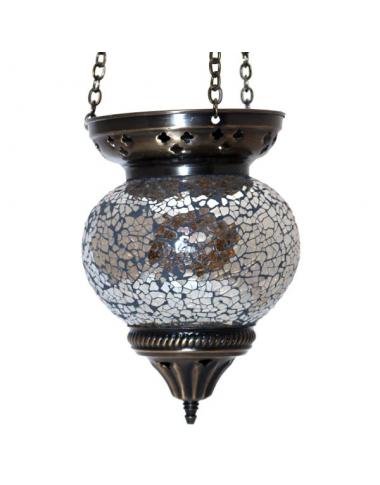 Mosaikhängelampe silberfarben Gesamtlänge ca. 52 cm Mosaikhängelampe silberfarben Gesamtlänge ca. 52 cm