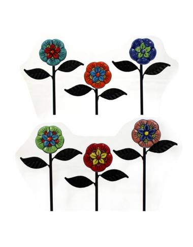 Pflanzstecker aus Keramikblumen handbemalt ca. 23 cm lang Pflanzstecker aus Keramikblumen handbemalt ca. 23 cm lang