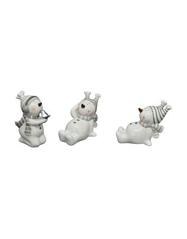 Dekofigur Schneemann weiß/grau zur Wahl Dekofigur Schneemann weiß/grau zur Wahl