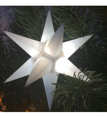 Leuchtstern "Star" single weiß 3 D mit LED Beleuchtung