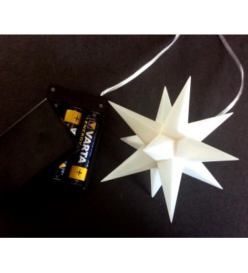 Leuchtstern "Star" single weiß 3 D mit LED Beleuchtung
