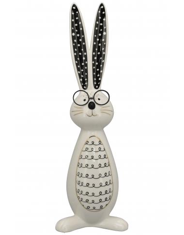 Hase XOXO Keramik schwarz,weiß,gold ca. 42 cm groß Hase XOXO Keramik schwarz,weiß,gold ca. 42 cm groß