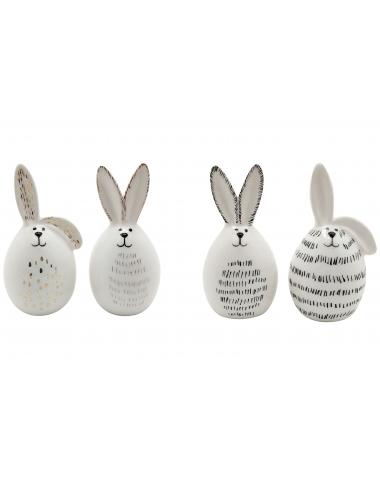 4-er SET Hasen XOXO aus Keramik ca. 8,5 cm groß 4-er SET Hasen XOXO aus Keramik ca. 8,5 cm groß