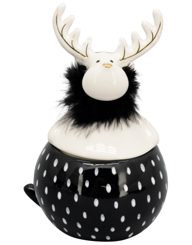 XOXO Weihnachtsdose aus Keramik schwarz/weiß/gold XOXO Weihnachtsdose aus Keramik schwarz/weiß/gold