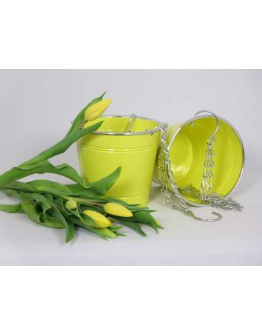 Blumenhänger gelb aus Metall insg. ca. 37cm Blumenhänger gelb aus Metall insg. ca. 37cm