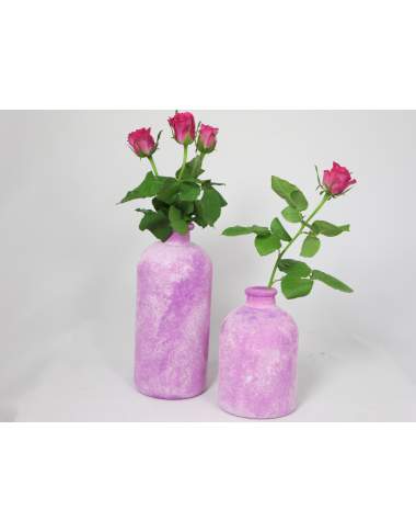 SET: 2 Glasvasen bauchig, pink 25cm und 17cm SET: 2 Glasvasen bauchig, pink 25cm und 17cm