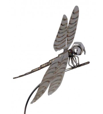 Gartenstecker Libelle aus Edelstahl am Schwingstab ca.200cm