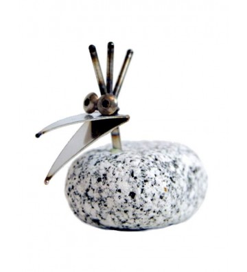 Steinvogel Küken ca.10cm hoch aus Granit und Edelstahl