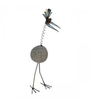 Steinvogel SV 182 ca. 45cm aus Granit und Edelstahl
